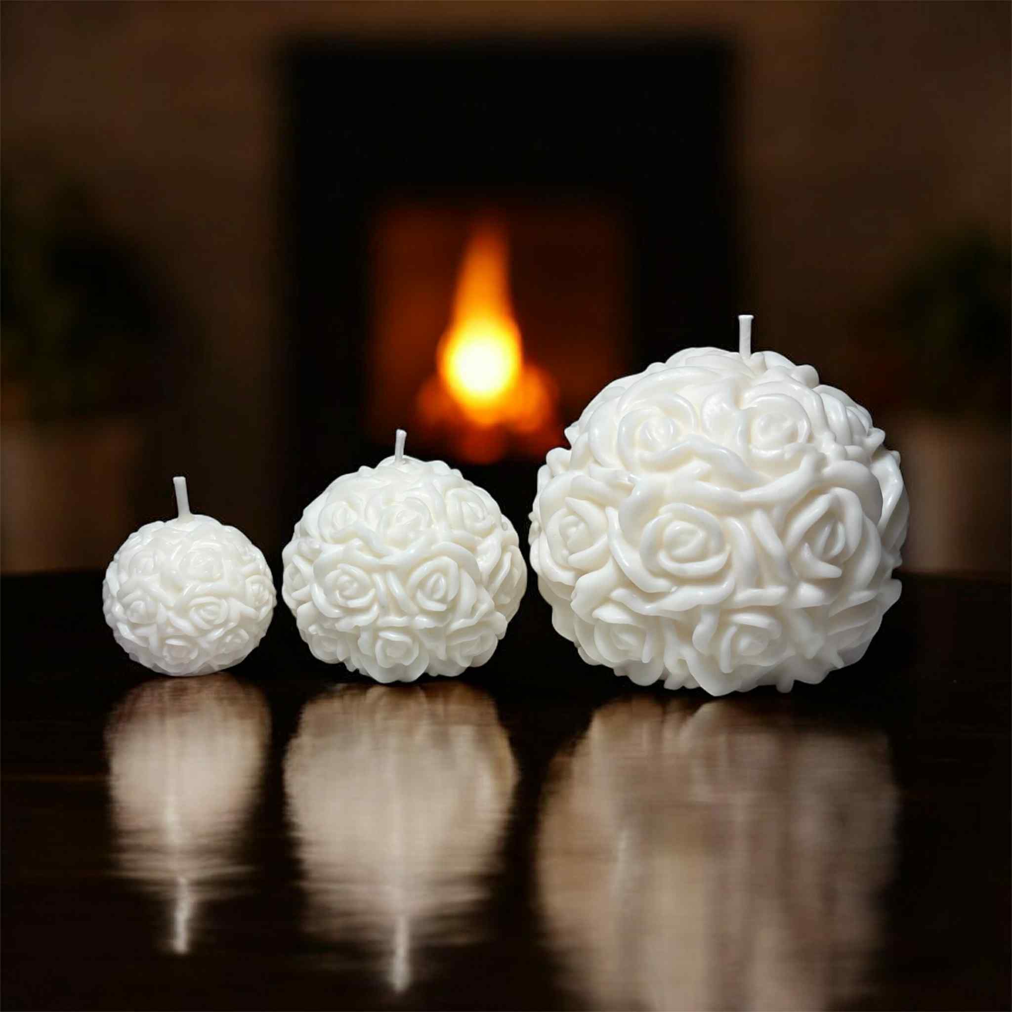 ENSEMBLE 3 BOUGIES ROSALIA