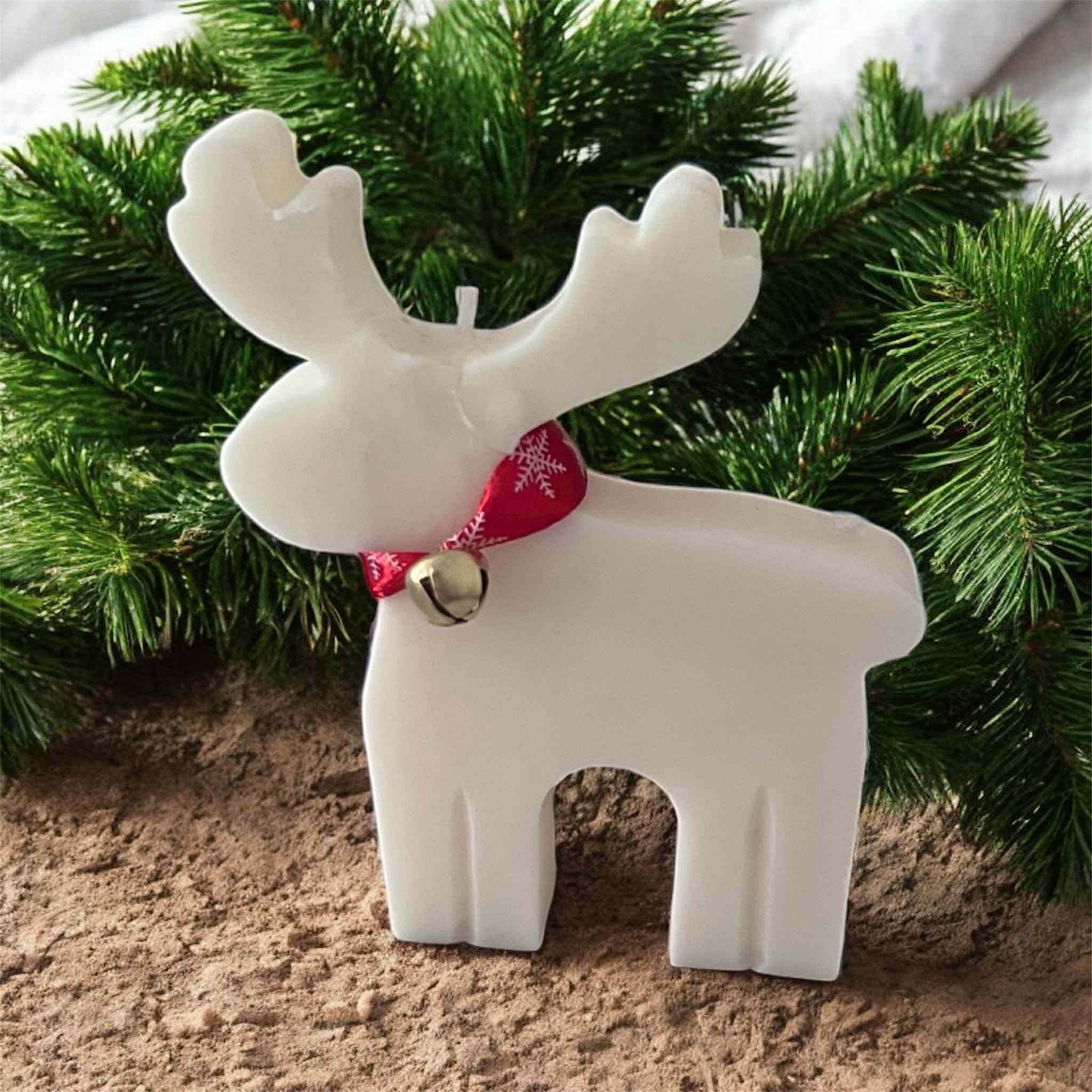 bougie Cerf Blanc Decoratif